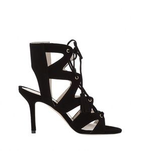 Bettye Muller Swell Black Suede Gladiator Sandals